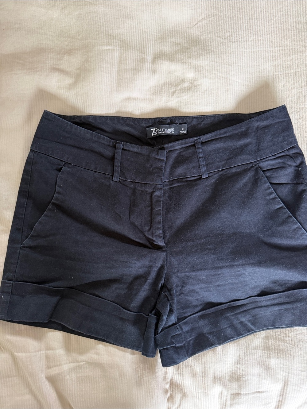 Zunie & Skye Womens Black Tailored Cotton-Blend Shorts